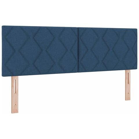 Letto box spring con materasso Blu 140 x 200 cm Tessuto - Foto 10