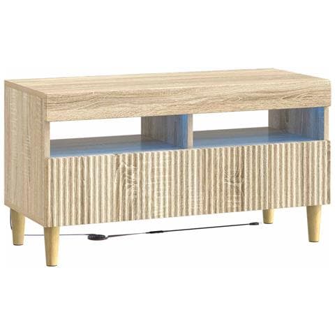 Mobile TV LED a 5 pezzi Rovere Sonoma Legno ingegnerizzato - Foto 2