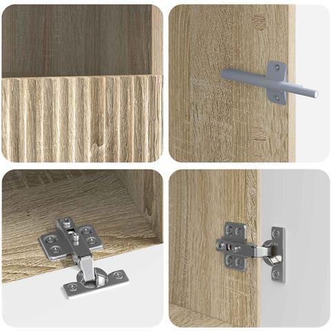 Mobile TV LED a 5 pezzi Rovere Sonoma Legno ingegnerizzato - Foto 9