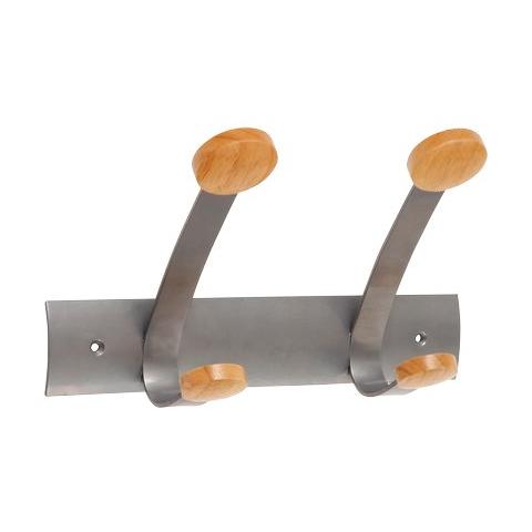 appendiabiti da muro 2posti 30cm metallo / legno - Foto 1