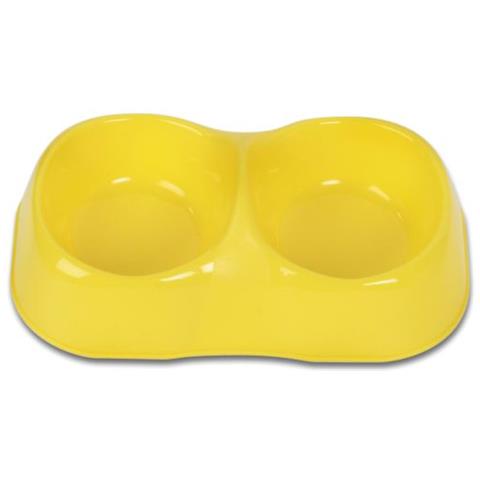 Ciotola doppia 26x15xH8 cm polipropilene cani e gatti colori assortiti - Foto 2