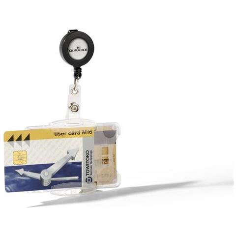 Portabadge Rigido Due Tessere Chiocciola Yo-yo 54x87mm Hxl Aperto 10pz - Foto 2