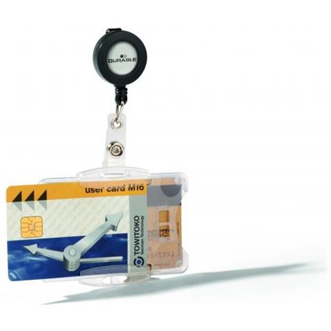 Portabadge Rigido Due Tessere Chiocciola Yo-yo 54x87mm Hxl Aperto 10pz - Foto 1