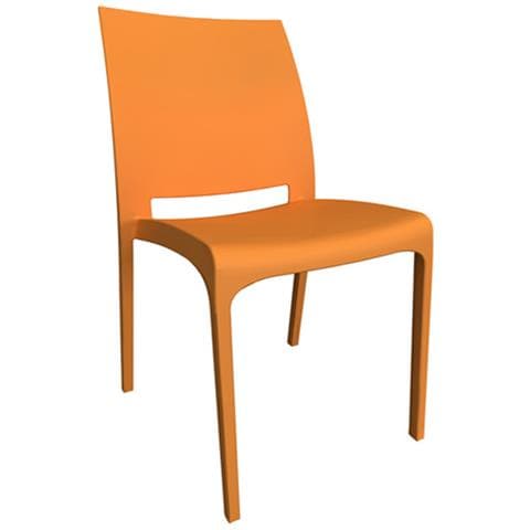 Sedia Volga Impilabile Monoblocco Polipropilene Colore Arancio - Foto 1