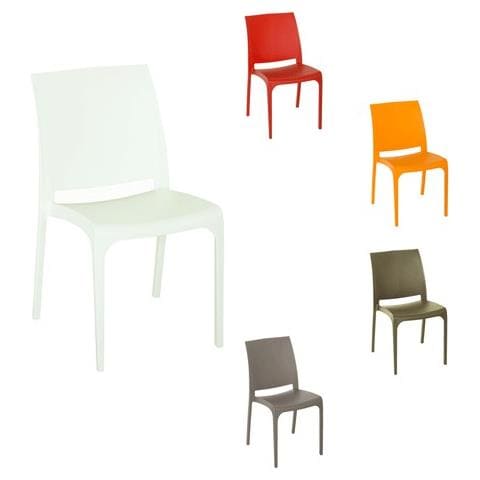 Sedia Volga Impilabile Monoblocco Polipropilene Colore Arancio - Foto 4