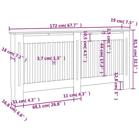 Copertura per Radiatore Bianca MDF 172 cm - Foto 2
