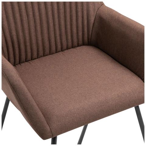 Sedie Da Pranzo 2 Pz Marroni In Tessuto - Foto 8