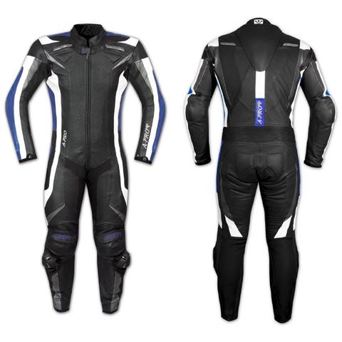 Tuta Pelle Moto Racing Pista Sport 2 Pezzi Divisibile Prese Aria Blu 52 - Foto 1