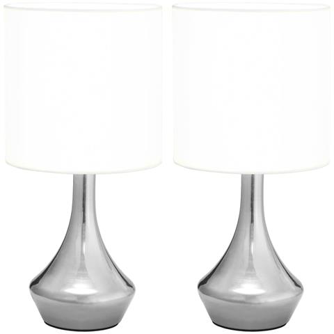 Lampade da Tavolo 2 pz Pulsanti Touch Bianche E14 - Foto 6