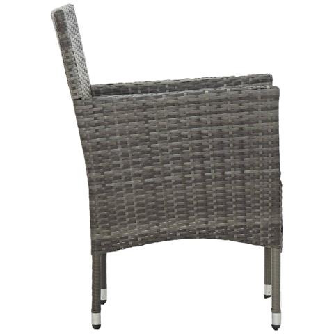 Sedie Da Pranzo Per Giardino 2 Pz In Polyrattan Grigio - Foto 2