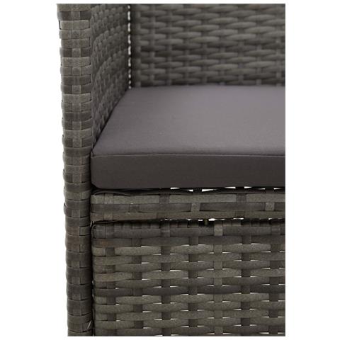 Sedie Da Pranzo Per Giardino 2 Pz In Polyrattan Grigio - Foto 7