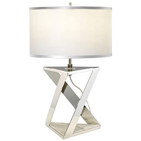 Elstead Aegeus - Lampada Da Tavolo 1 Luce Bianco, Nichel Lucido, E27 - Foto 1