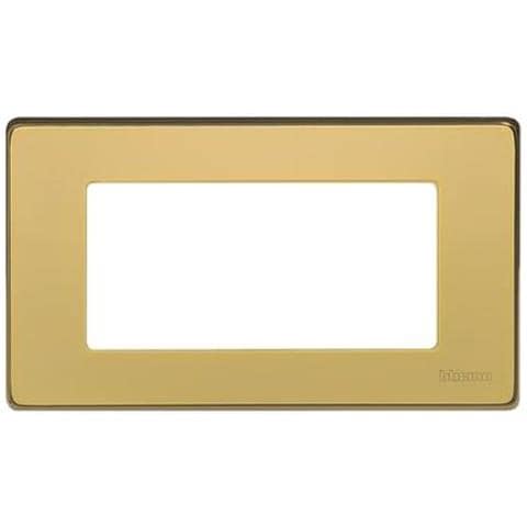 Placca 4 Posti Ottone Lucido Magic - 504/4a / ot - Foto 1