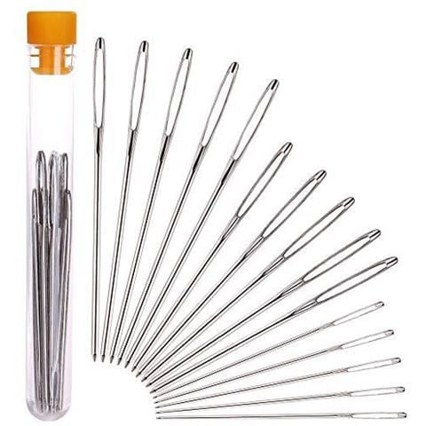 H S Grande Occhio Blunt Needles 15pcs Filati Per Maglieria Aghi Da Cucito Big Eye Rammendo Aghi Lana - Foto 1