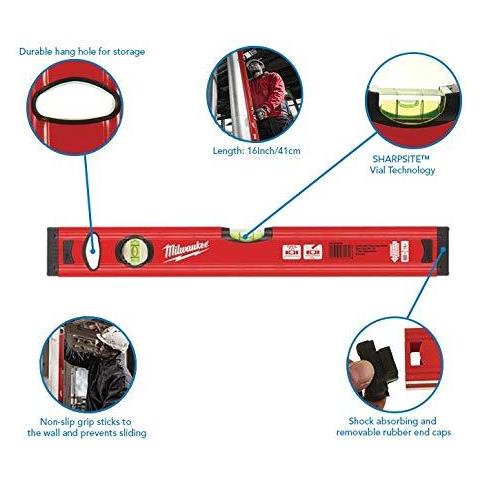 4932459090 932459090 Redstick Slim Livello 40cm 16 Pollici Rosso Nero - Foto 4