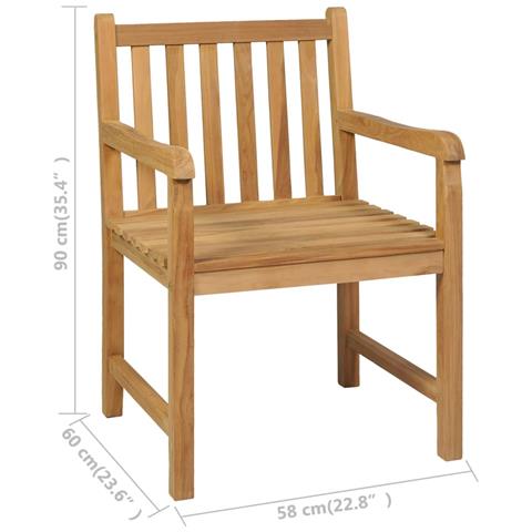 Set da Pranzo per Esterni 7 pz in Legno Massello di Teak - Foto 2