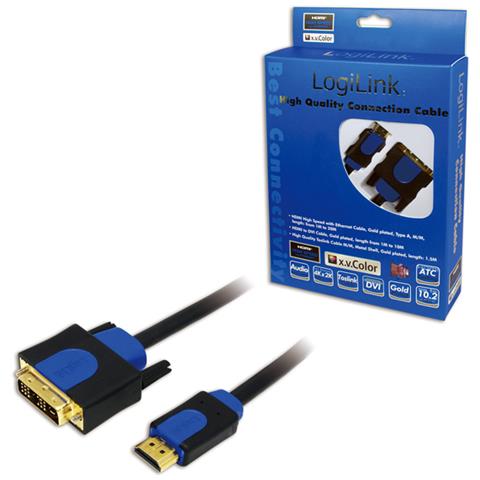 LogiLink USB-C -> DVI 1080p 1,8m