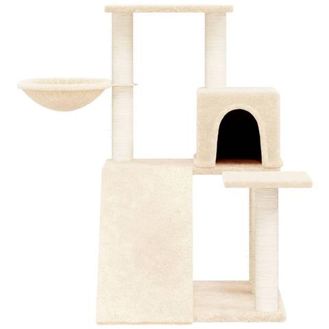 Albero Per Gatti Con Tiragraffi In Sisal Crema 82 Cm - Foto 2