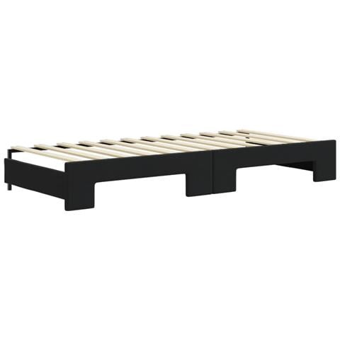 Divano Letto Estraibile Con Materassi Nero 90x200 Cm Velluto - Foto 2
