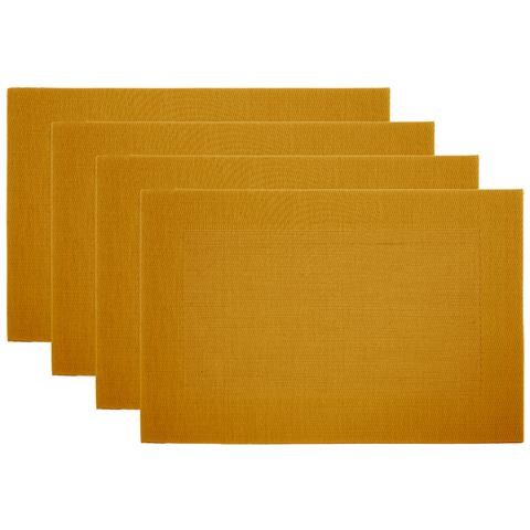 Set Tovagliette Americane Cucina Antiscivolo In Tinta Unita Lavabili In Vari Colori Set 4 Senape - Foto 1