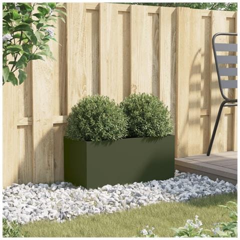 Fioriera Verde Oliva 62x30x29 cm in Acciaio - Foto 10