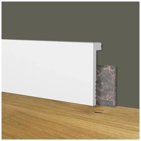 84ml Bancale Di Battiscopa Coprimarmo Copribattiscopa Bianco 100x22x2000mm In Polimeri - Foto 1