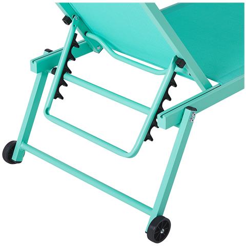 Lettino Da Giardino Metallo E Tessuto Azzurro Portofino - Foto 5