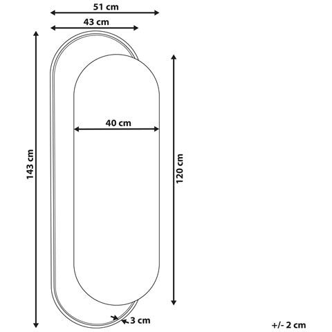 Specchio Creil 51 Cm 143 Cm Naturale - Foto 2