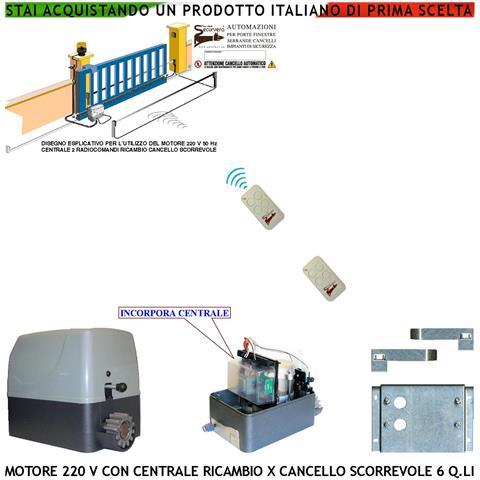 Cancello Scorrevole 6 Quintali Motore 220 V Centrale Di Comando Radiocomando Ricambio Qualsiasi Marca Italiana Ce - Foto 1