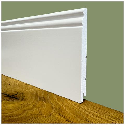 Battiscopa Premium In Legno Massello Mod.ducale 144x15 Laccato Bianco Liscio (prezzo Al Metro) - Foto 1