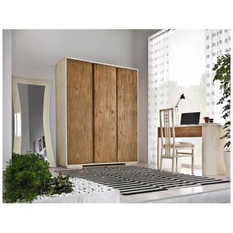 Armadio 3 Porte In Legno Bicolore Shabby 180x60x220 - Foto 1