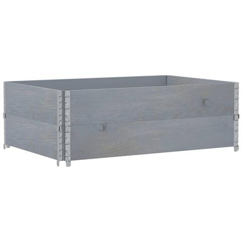 Paretali Per Pallet 2pz Grigi 120x80cm Legno Massello Di Pino - Foto 2