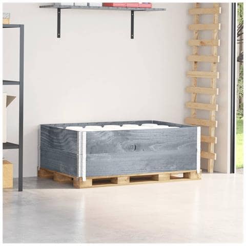 Paretali Per Pallet 2pz Grigi 120x80cm Legno Massello Di Pino - Foto 1