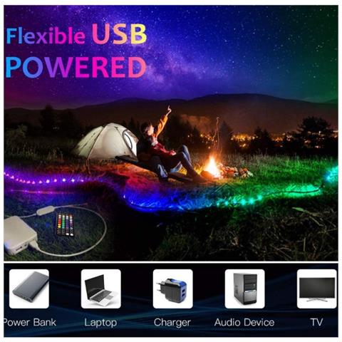 Striscia Luminosa A Led A 7 Colori Con Controllo Tramite App Bluetooth Per Lo Sfondo Della Tv Black 4 M - Foto 2