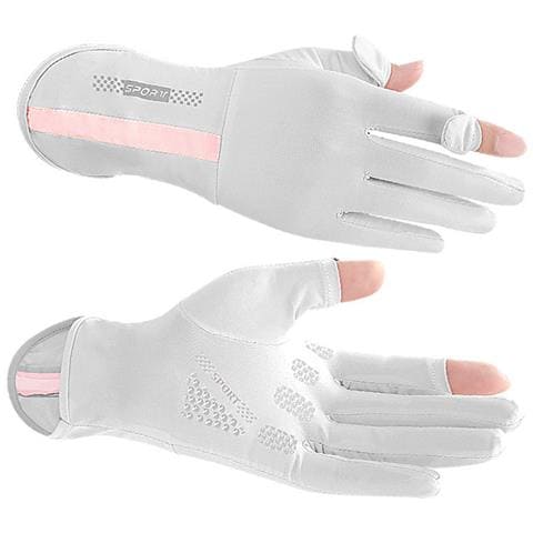 Guanti Rinfrescanti In Seta Ghiacciata Lightgrey - Foto 2