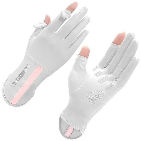 Guanti Rinfrescanti In Seta Ghiacciata Lightgrey - Foto 3