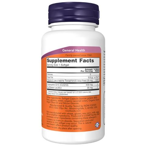 Coenzima Q10 400 Mg 30 Capsule Molli Now Foods - Foto 2