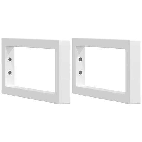 Reggimensole Per Lavabo 2 Pz Bianche Rettangolari In Acciaio - Foto 2