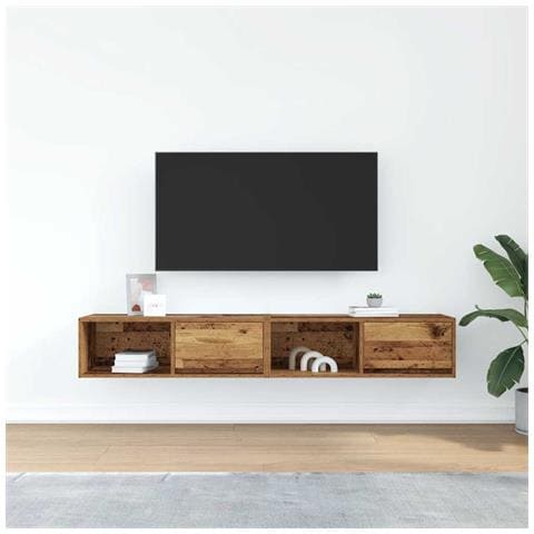 Mobili Porta TV 2 pz Legno Antico 80x31x25,5 cm in Truciolato - Foto 9
