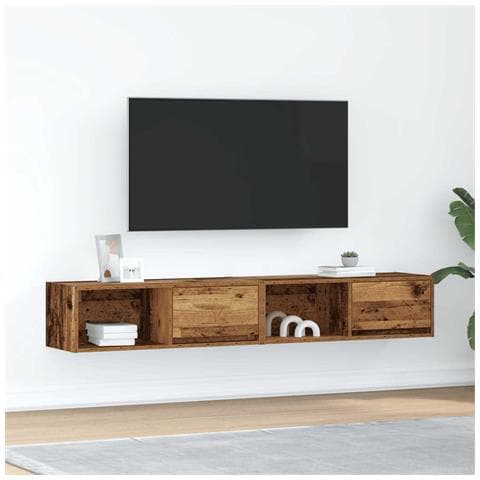 Mobili Porta TV 2 pz Legno Antico 80x31x25,5 cm in Truciolato - Foto 1