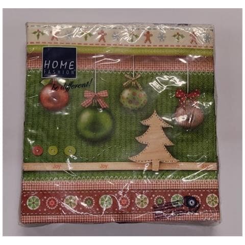 Home Fashion - Confezione Di Tovaglioli Per Decoupage Da 20pz 33x33cm - Fantasia Natale - Foto 1