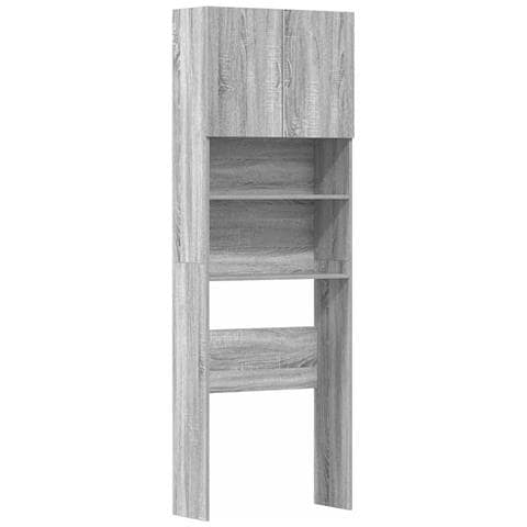 Mobile Lavatrice Grigio Sonoma 64x24x190 Cm Legno Multistrato - Foto 2