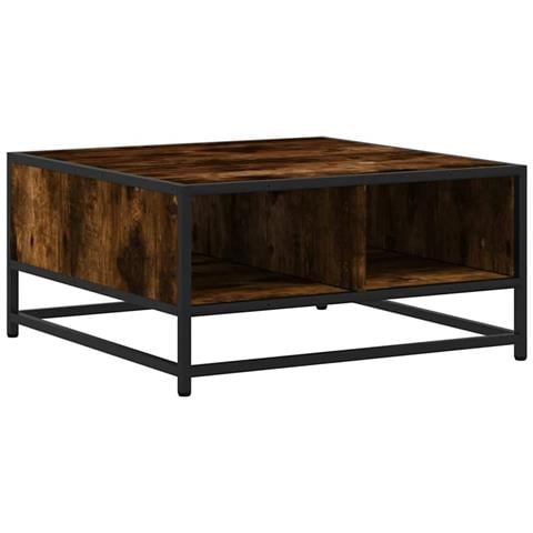 Tavolino Rovere Fumo 60,5x60,5x30 Cm In Truciolato E Metallo - Foto 1