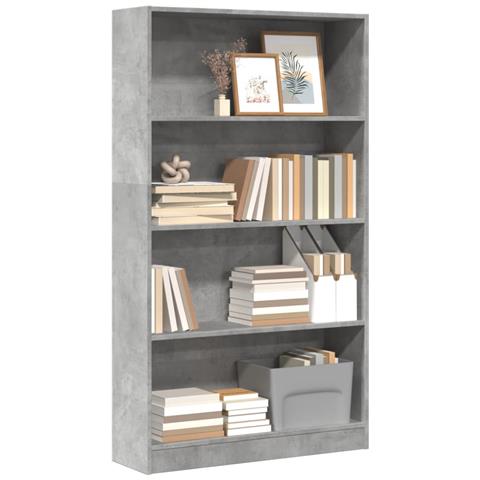 Libreria Grigio Cemento 80x24x143 Cm In Legno Multistrato - Foto 1