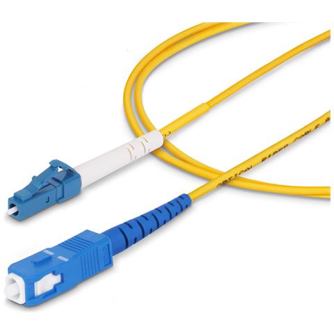 Cavo in fibra ottica simplex monomodale OS2 da LC a SC (UPC) da 2m, 9/125µm, 40G / 100G, Insensibile alla piegatura, Bassa perdita di inserzione, Cavo patch in fibra LSZH - Foto 2