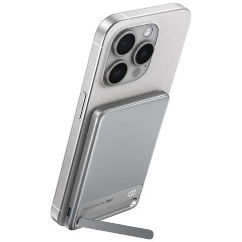 Batteria Esterna Magnetica Qi2 15w 5000mah Per Iphone Con Supporto E Cavo, Bianco - Foto 10