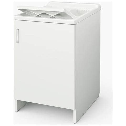 Lavatoio Nobilitato Vasca Resina Asse Lavaggio 45x50x85 Cm Anta Singola 7006ak *** Tinta : Bianco - Foto 1