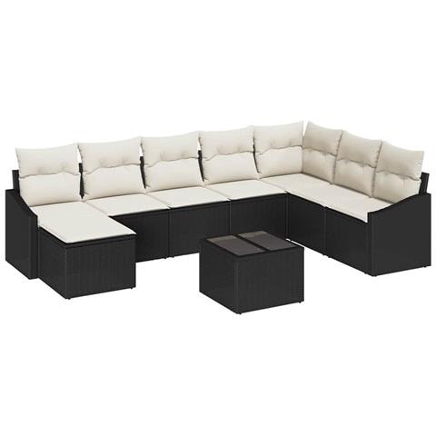 Set Divano da Giardino da 8 Pezzi con Cuscini Rattan Brown - Foto 1