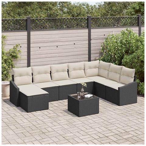 Set Divano da Giardino da 8 Pezzi con Cuscini Rattan Brown - Foto 2