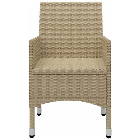 Set Mobili da Pranzo per Giardino 5 pz Beige - Foto 9